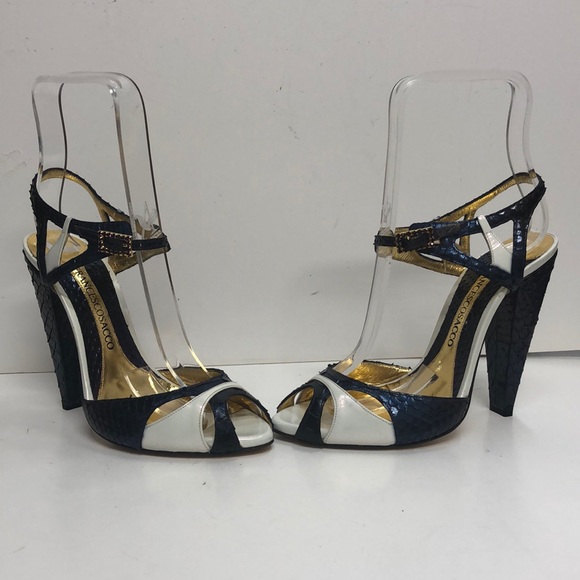 Francesco Sacco Made in Italy White Leather wSnake - Picture 3 of 6